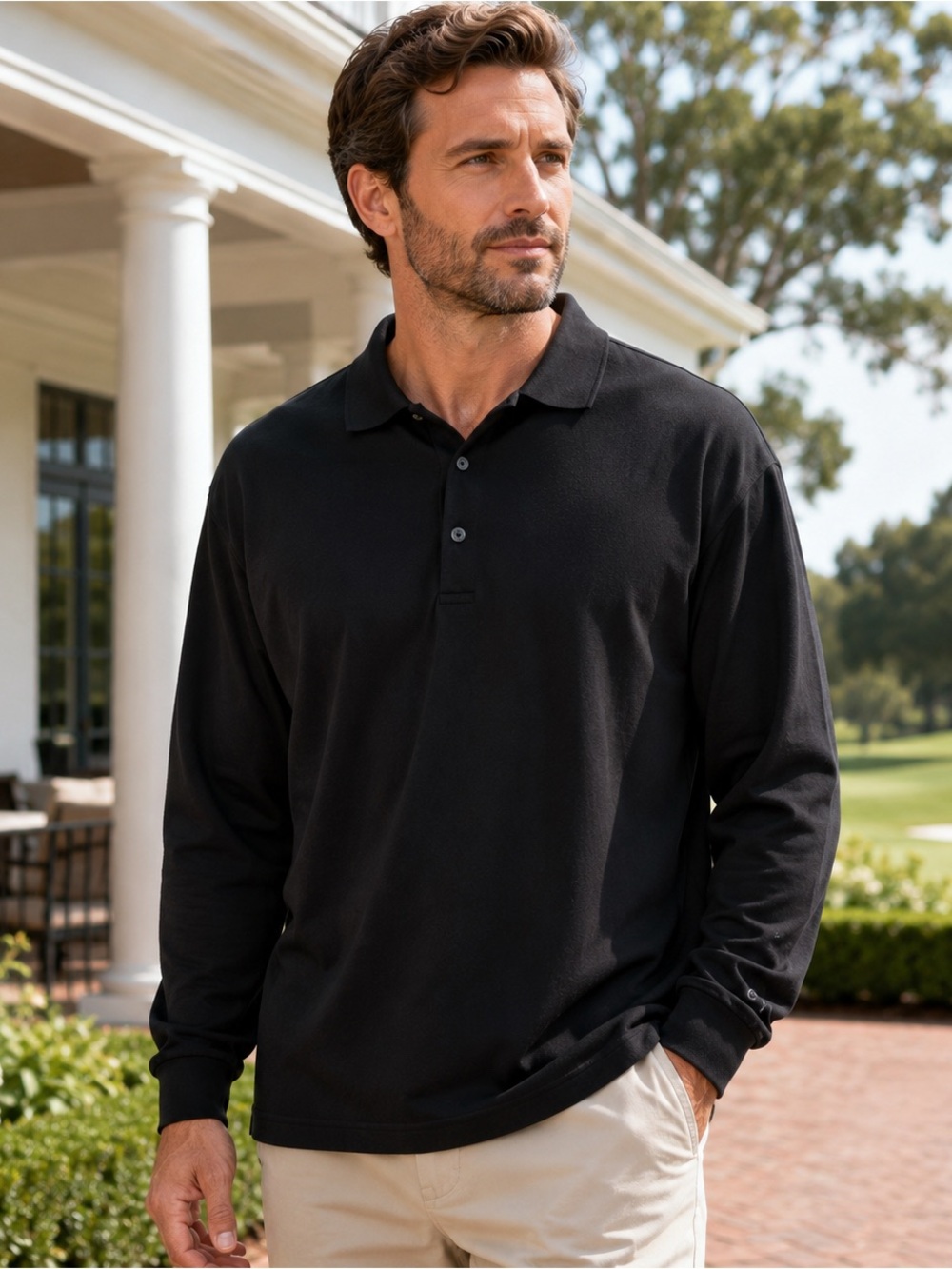 Bobby Jones Men’s XL Black Long Sleeve Polo Shirt Lexus Embroidered Cotton